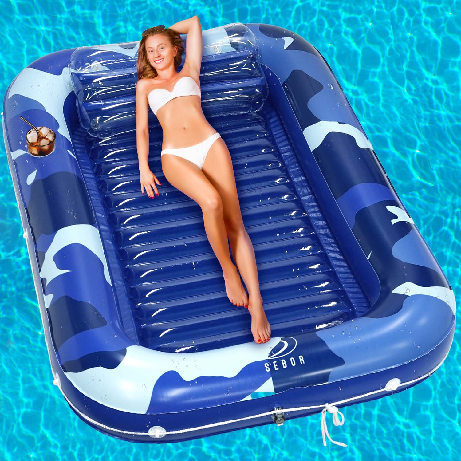 Sebor Heavy Duty Inflatable Tanning Pool Lounger Float