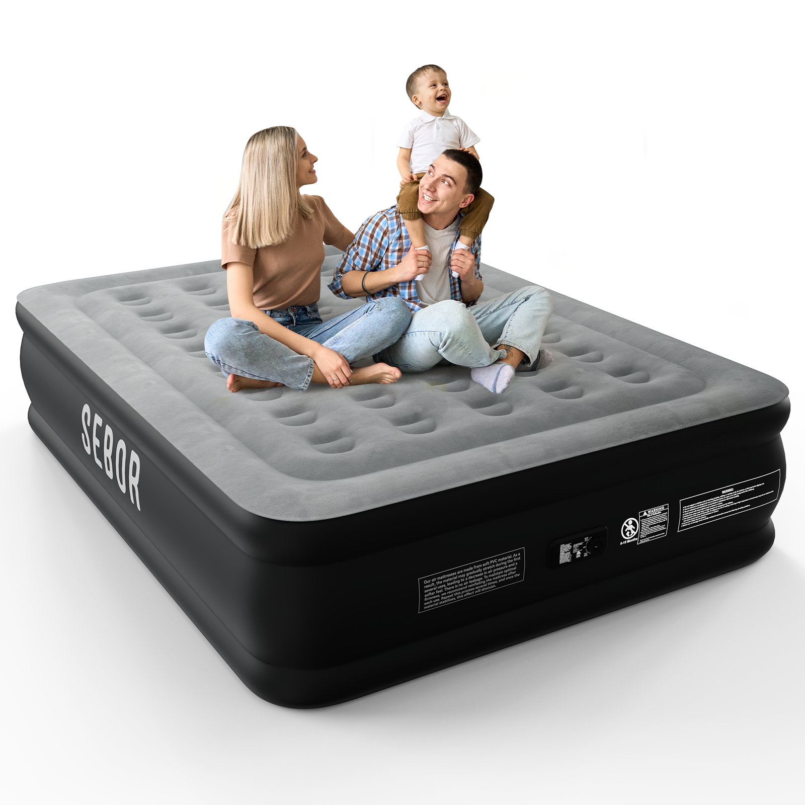 Sebor Air Mattress with Built-in Pump - Coil Beam