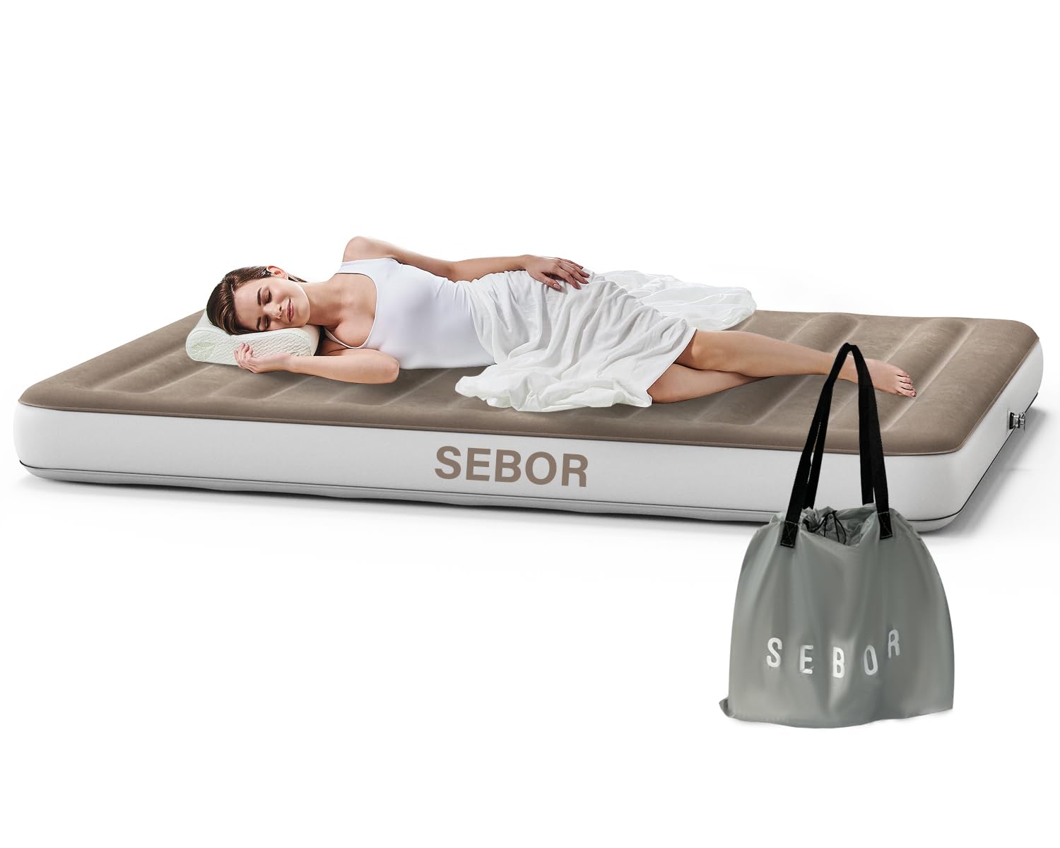 Sebor Luxury Air Mattress with Built in Pump - Cross Pull