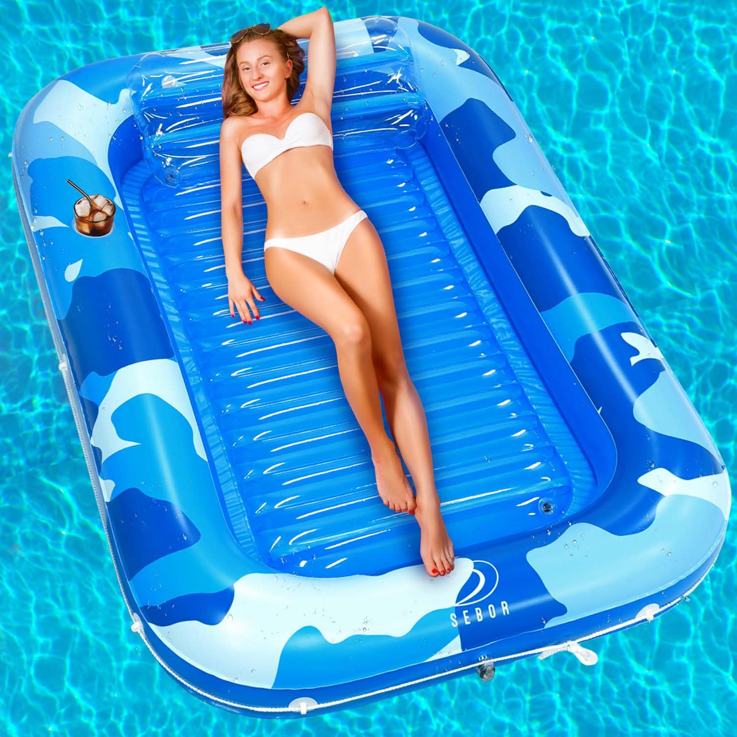 Sebor Heavy Duty Inflatable Tanning Pool Lounger Float