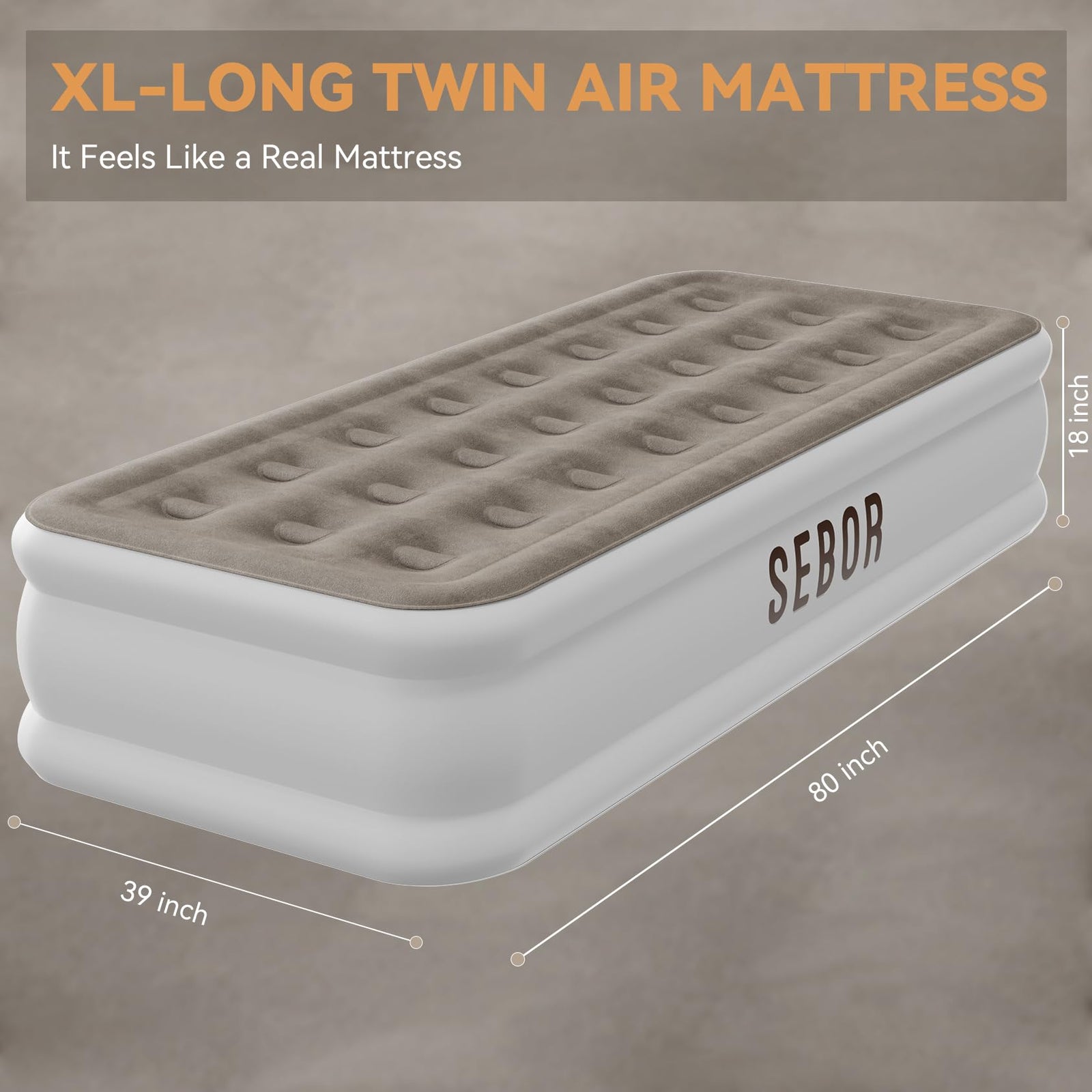 Sebor Air Mattress with Rechargeable Pump