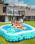 Inflatable Kids Pool with Penguin Sprinkler - Fan Shape