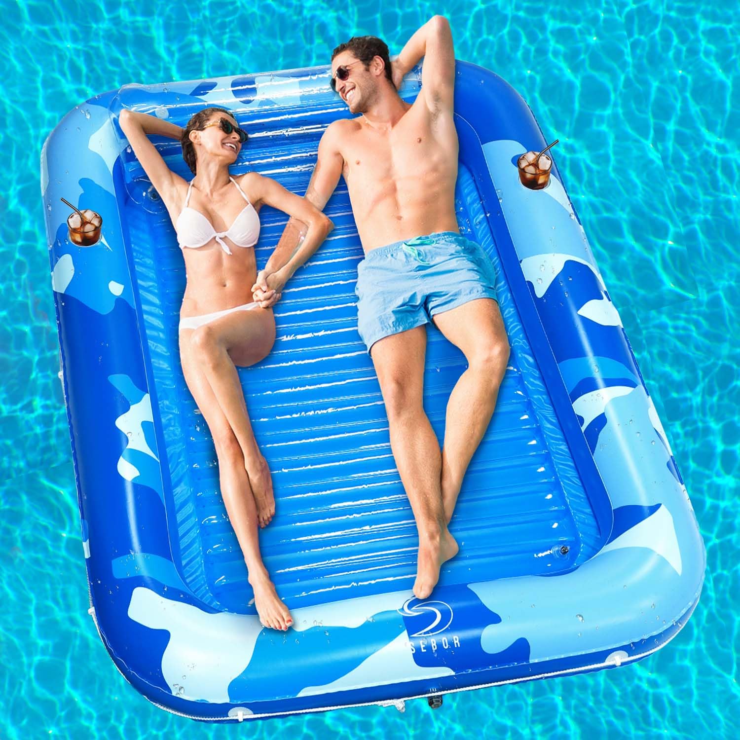 Sebor Heavy Duty Inflatable Tanning Pool Lounger Float