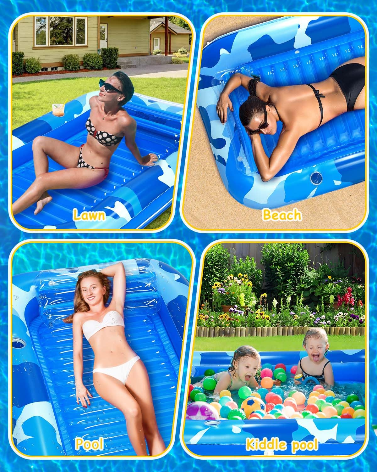 Sebor Heavy Duty Inflatable Tanning Pool Lounger Float