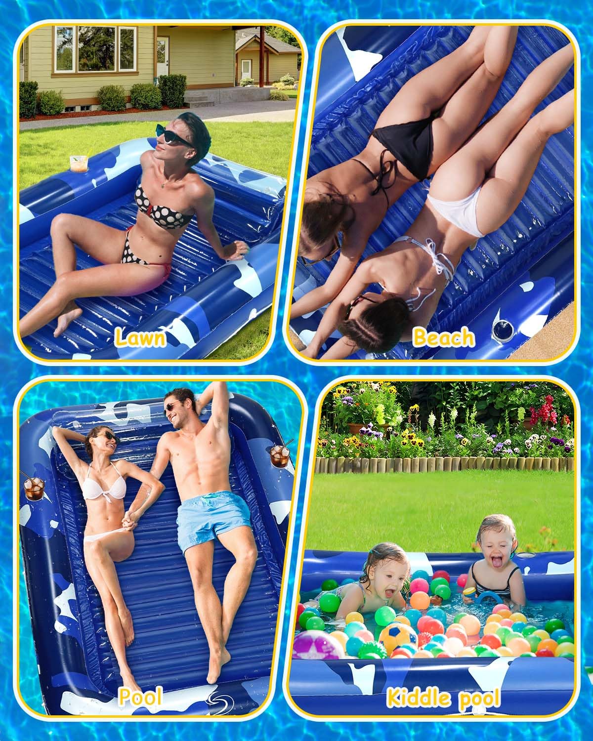 Sebor Heavy Duty Inflatable Tanning Pool Lounger Float